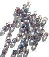 50 6mm Faceted Rainbow Montana Blue Gold Lustre Firepolish Beads